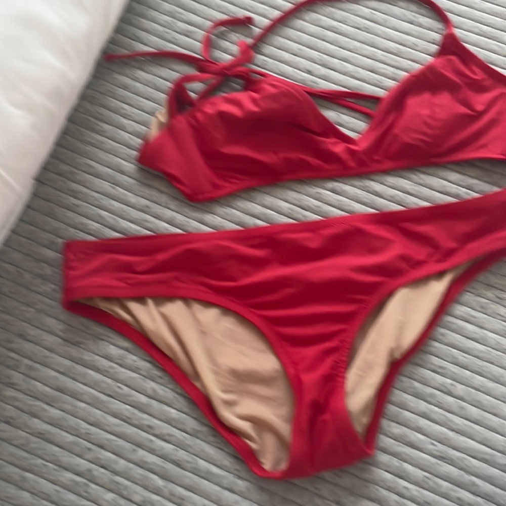 Red Jcrew bikini
